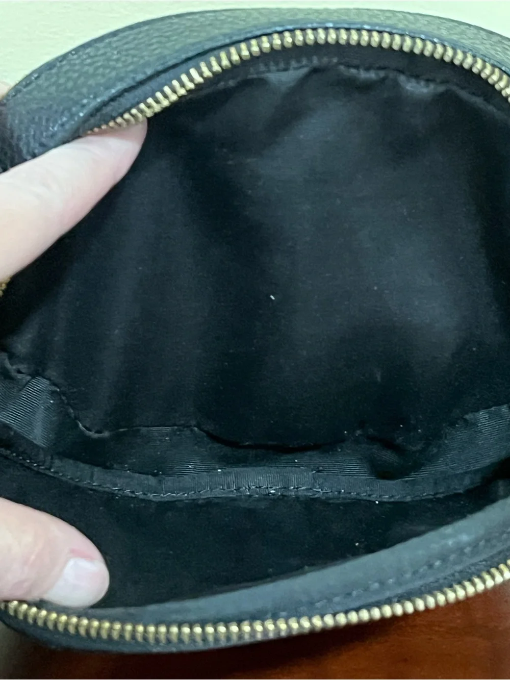 Marc Jacobs Black Pebbled Leather Round Crossbody Bag w/ Guitar Strap